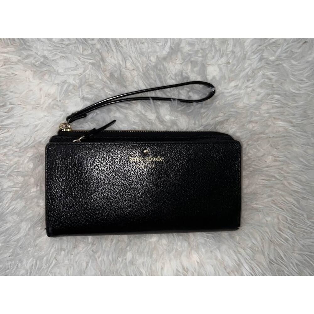 Kate Spade Leather Zip-around Continental Black Wrislet Wallet